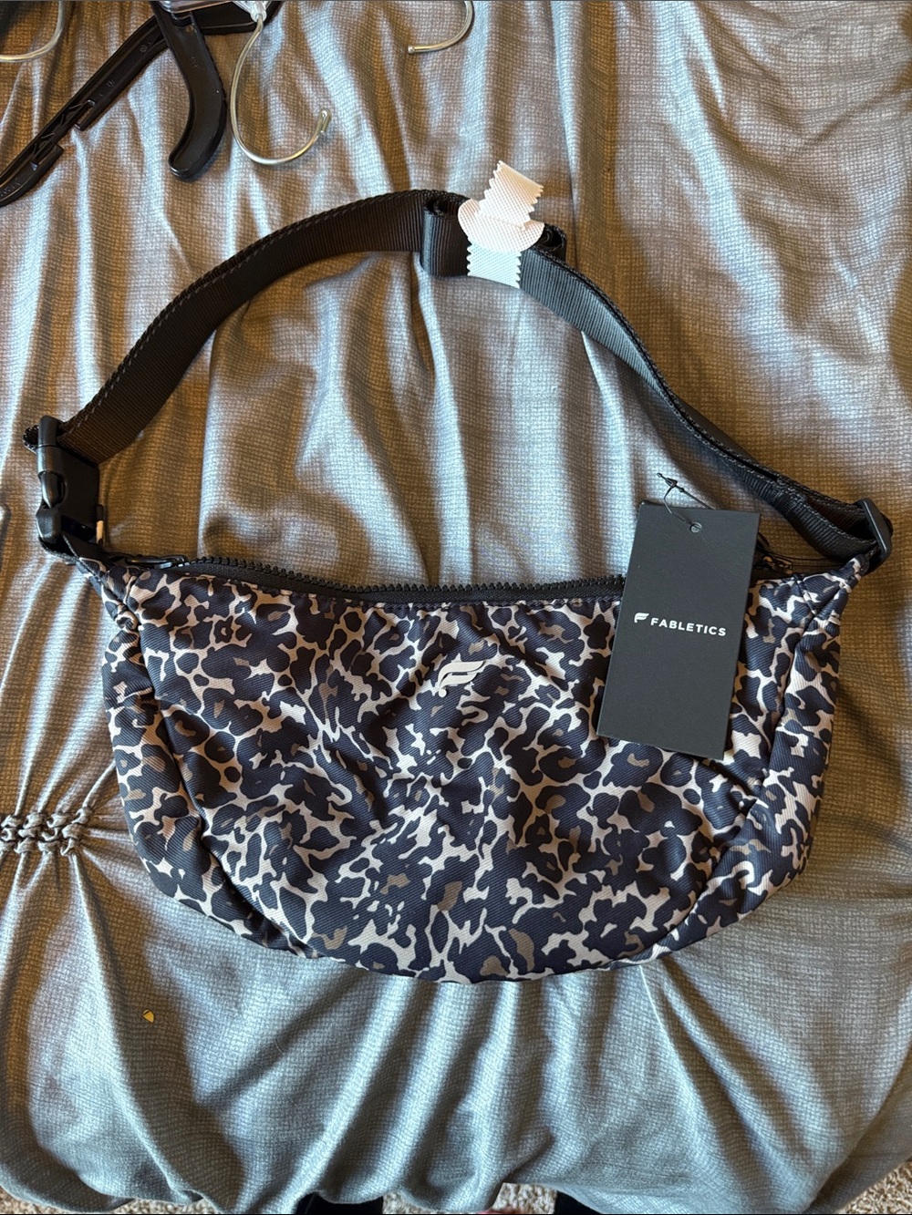 Fabletics Leopard-Print Crossbody Waist Bag with Adjustable Strap NEW